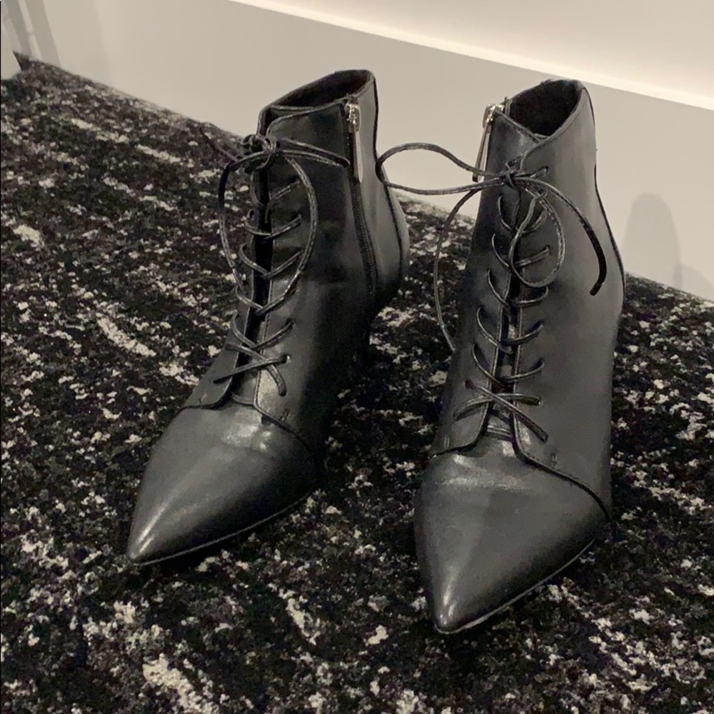 Black Laced Heel Booties